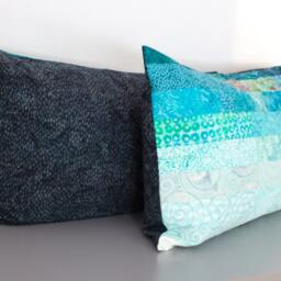 Turquoise Blue Modern Quilt Pillow Shams - Choose Your Size Made To Order - thumbnail 4
