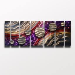 Large Metal Wall Art Purple Abstract Artwork Panels By Dv8 Studio - thumbnail 3