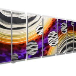 Large Metal Wall Art Purple Abstract Artwork Panels By Dv8 Studio - thumbnail 4