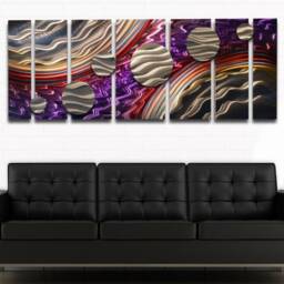 Large Metal Wall Art Purple Abstract Artwork Panels By Dv8 Studio - thumbnail 2