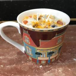 Candle Jasmine Scented Palm Wax Aroma Therapy in Bone China Queens Mug - thumbnail 2