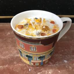 Candle Jasmine Scented Palm Wax Aroma Therapy in Bone China Queens Mug - thumbnail 3