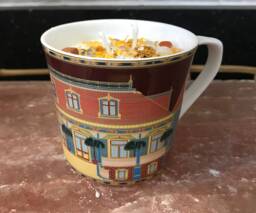 Candle Jasmine Scented Palm Wax Aroma Therapy in Bone China Queens Mug - thumbnail 1