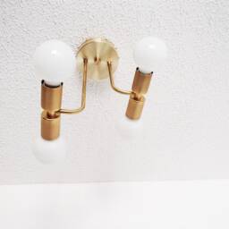 Modern Ceiling Light - Brass Flush Mount Offset Stepped Contemporary Minimalist Hallway Lighting Bedroom Dining Room Ul Listed - thumbnail 2