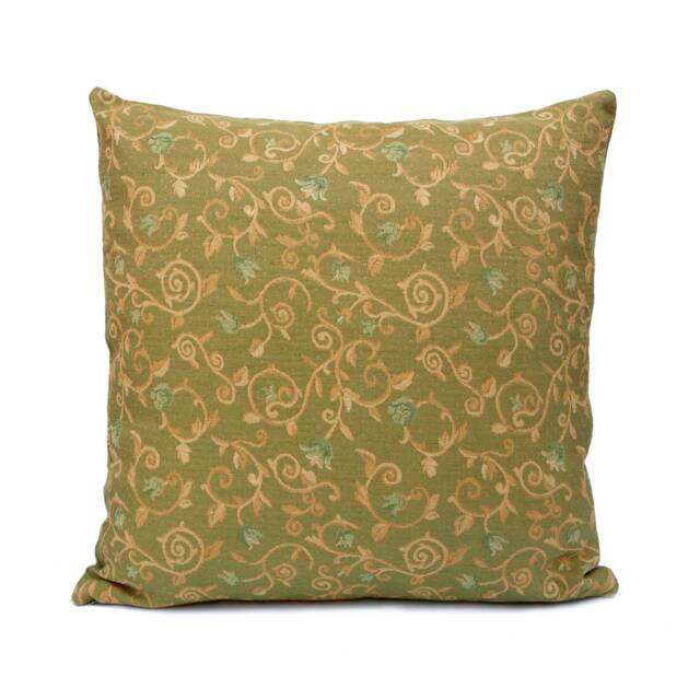 Lime Green Pillow, Throw Pillow Cover, Decorative Cushion Pillowcase, Accent Toss Cotton Blend, Floral - image 1