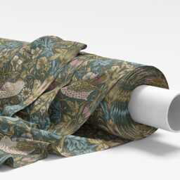 Custom Made To Measure Roman Blind Shade William Morris Strawberry Thief Teal Hand Crafted - thumbnail 3