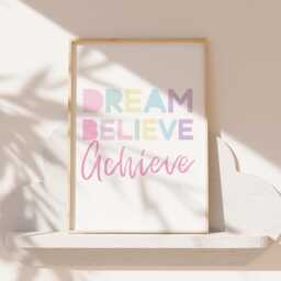 Set Of 3 Girls Bedroom Prints, Decor, Motivational Wall Art, Playroom Affirmation, Toddler - thumbnail 2