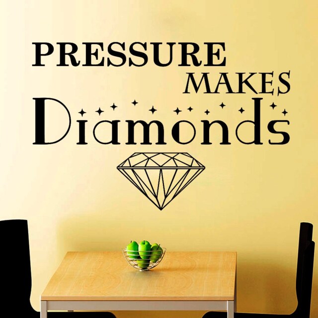 Wall Decals Quote Pressure Make Diamonds Decal Vinyl Sticker Home Decor Bedroom Inerior Motivation Office Window Living Room Na311 - image 1