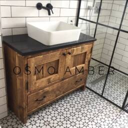 Hexham - Handmade Reclaimed Timber Bathroom Vanity Unit Rustic Custom Made Furniture - thumbnail 3