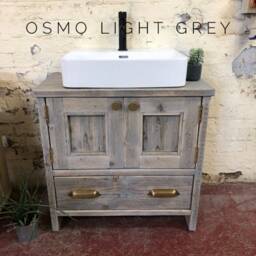Hexham - Handmade Reclaimed Timber Bathroom Vanity Unit Rustic Custom Made Furniture - thumbnail 4