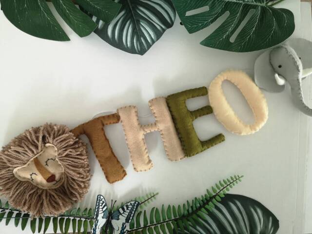 Safari Name Garland, Safari Wall Decor, Jungle Nursery Kids Bedroom Baby Shower Gift, Theme Nursery - image 1