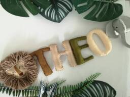 Safari Name Garland, Safari Wall Decor, Jungle Nursery Kids Bedroom Baby Shower Gift, Theme Nursery