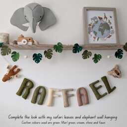 Safari Name Garland, Safari Wall Decor, Jungle Nursery Kids Bedroom Baby Shower Gift, Theme Nursery - thumbnail 4