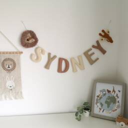 Safari Name Garland, Safari Wall Decor, Jungle Nursery Kids Bedroom Baby Shower Gift, Theme Nursery - thumbnail 3