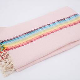 Personalized Rainbow Turkish Beach Towel, Quick Dry Peshtemal, 40x70 - thumbnail 3