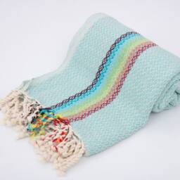 Personalized Rainbow Turkish Beach Towel, Quick Dry Peshtemal, 40x70 - thumbnail 2