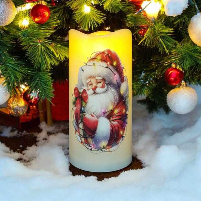 Santa Claus Led Christmas Candle Festive Holiday Decor - 7.5 X 15 cm - image 1