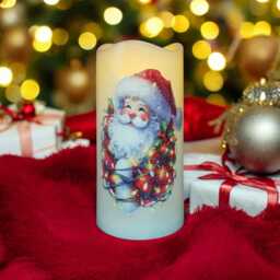 Santa Claus Led Christmas Candle Festive Holiday Decor - 7.5 X 15 cm - thumbnail 4