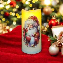Santa Claus Led Christmas Candle Festive Holiday Decor - 7.5 X 15 cm - thumbnail 2