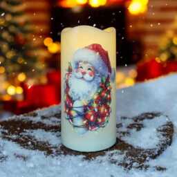 Santa Claus Led Christmas Candle Festive Holiday Decor - 7.5 X 15 cm - thumbnail 3