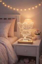 Personalised Fairy Night Light For Girls - Custom Name Led Lamp Kids Bedroom Decor - thumbnail 1