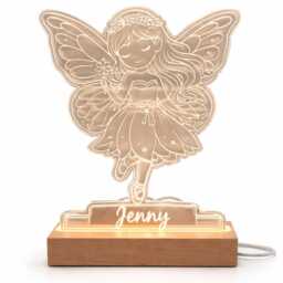 Personalised Fairy Night Light For Girls - Custom Name Led Lamp Kids Bedroom Decor - thumbnail 3