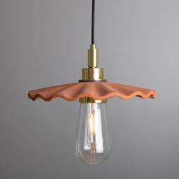 Kirhii Ceramic Bathroom Pendant Light Red Iron 10.75'' Ip44
