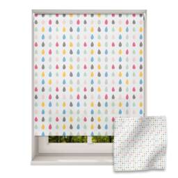 Colourful Raindrops Roller Blind, Children's Made To Measure, Pattern Roller Blind For Nursery, Patterned