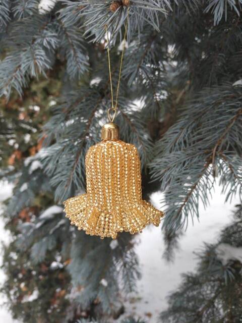 Beaded Bell, Christmas Decoration For The Tree, A Gift, New Year's Handicraft, Home - image 1