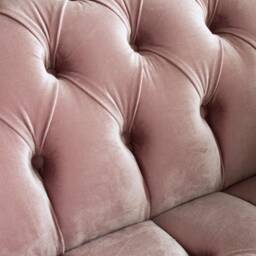 British Handmade Dusty Pink Velvet Fabric Chesterfield Snuggle Armchair - thumbnail 4