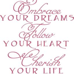 Embrace Your Dreams Follow Heart Cherish Life Vinyl Wall Decal E00064 - thumbnail 3