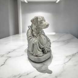 Handcrafted Labrador Buddha Statue, Serene Dog Sculpture - thumbnail 3