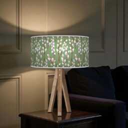 Handmade Sage Green Floral Lampshade Botanical Heron Print - thumbnail 2
