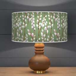 Handmade Sage Green Floral Lampshade Botanical Heron Print - thumbnail 3