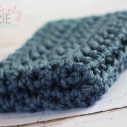 Chunky Denim Blue Newborn Baby Blanket Photo Prop - thumbnail 3