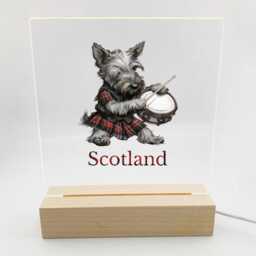 Scottie Dog & Scotland Text Led Night Light Desk Up Sign Bedroom Office D??cor - Uv Printed - thumbnail 2