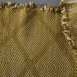 Handmade Moroccan Wool Runner Rug Geometric Mustard Diamond Pattern - thumbnail 2