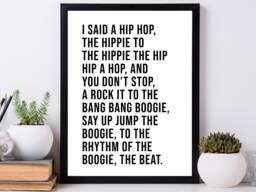 Hip Hop - Long Version - Song Lyric Music Wall Print Home Decor Gift Bespoke Poster A5 A4 A3 A2 Framed Or Unframed - thumbnail 1