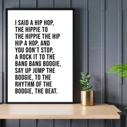 Hip Hop - Long Version - Song Lyric Music Wall Print Home Decor Gift Bespoke Poster A5 A4 A3 A2 Framed Or Unframed - thumbnail 2