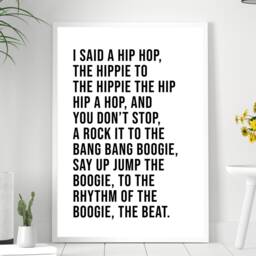 Hip Hop - Long Version - Song Lyric Music Wall Print Home Decor Gift Bespoke Poster A5 A4 A3 A2 Framed Or Unframed - thumbnail 3