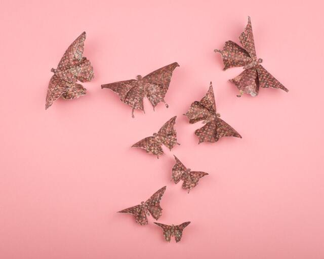 3D Butterfly Baby Room Decor, Brown Paper Butterflies, Girl Nursery Wall Art - image 1