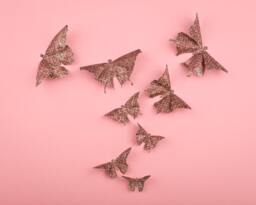 3D Butterfly Baby Room Decor, Brown Paper Butterflies, Girl Nursery Wall Art - thumbnail 1