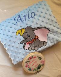 Personalized Embroidered Baby Blanket With Elephant, For Shower