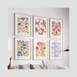 Flower Market Print Floral Picture Wall Art Poster Living Room Prints Decor Kitchen Bedroom - thumbnail 2