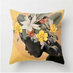 Woman Portrait Pillow Cover/Woman Face Cushion Cover/Face Cartoon Decorative Female Case/Modern Print Throw Cover/Gift Him - thumbnail 2