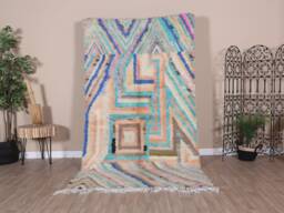 Authentic Boujaad Rug, Soft Moroccan Rug 4x8 Ft - thumbnail 1
