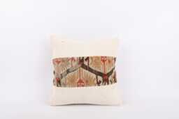 Vintage Turkish Kilim Pillow Cover Handwoven Wool Throw - 16''x16'' - thumbnail 1