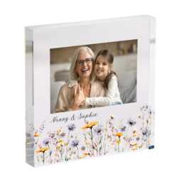 Gift For Friend Personalised Acrylic Photo Plaque Floral Frame Birthday Or Christmas Keepsake - thumbnail 4