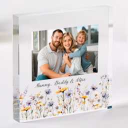 Gift For Friend Personalised Acrylic Photo Plaque Floral Frame Birthday Or Christmas Keepsake - thumbnail 3