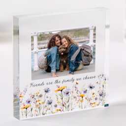 Gift For Friend Personalised Acrylic Photo Plaque Floral Frame Birthday Or Christmas Keepsake